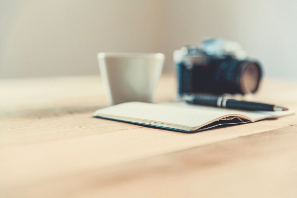 Creative desk camera and notebook